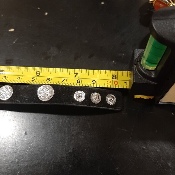 Ruff Cuff Black Leather Snap Bracelet With Silver Embellishments MEAGAN - Picture 2 of 3